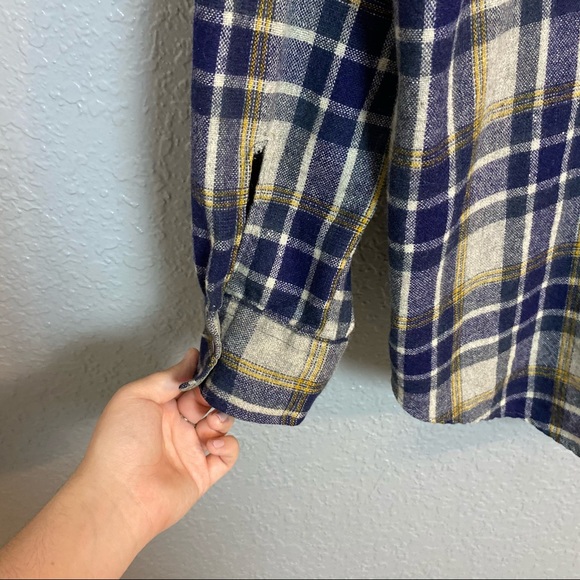 VINTAGE MENS GRODINS MENS FANNEL BUTTON DOWN SHIRT - Picture 5 of 7